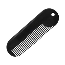 Compact Zinc Alloy Beard Comb Portable Hair Accessory for Men Stylish Black