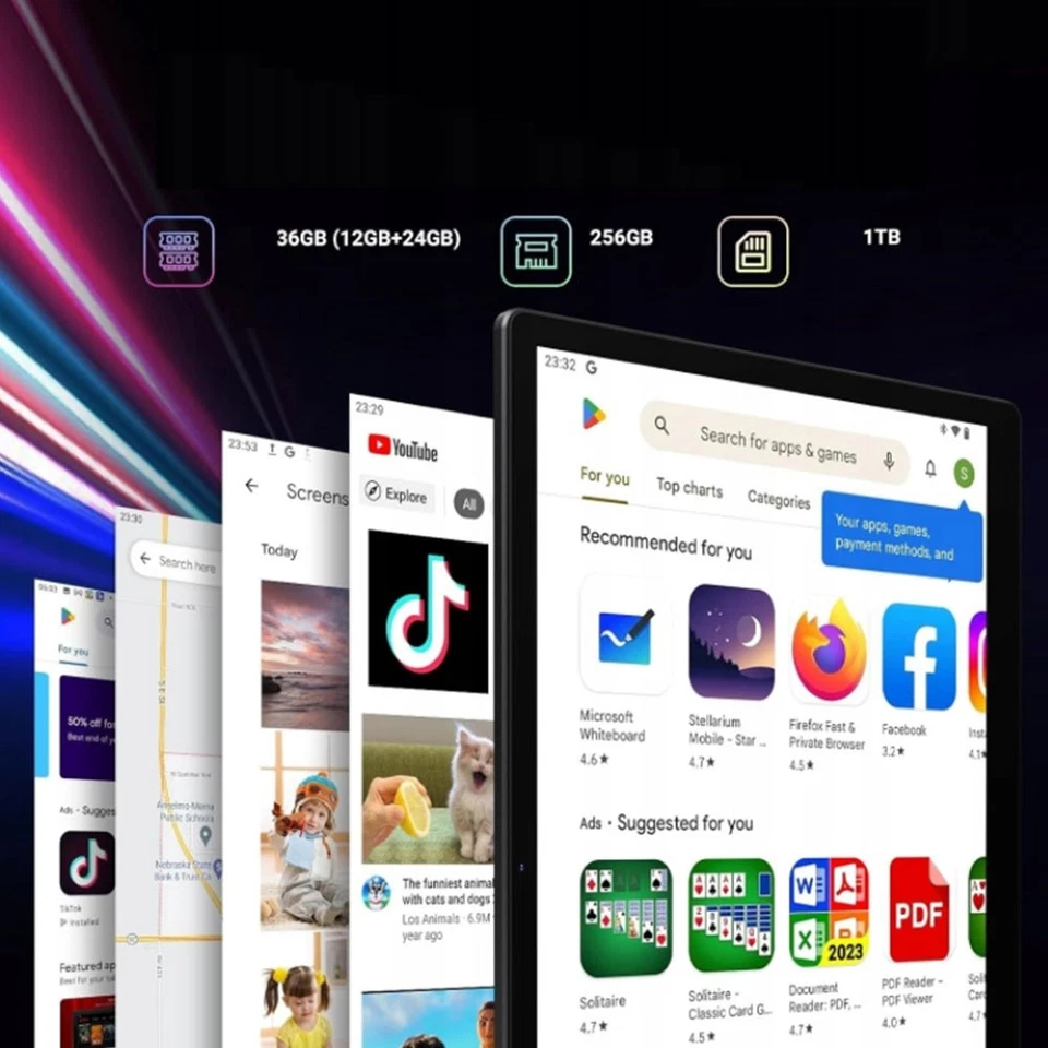 Tablet FASTWD L361 14 Zoll Android 14 5G WiFi ohne SIM Face ID 256GB 10580mAh - Bild 4 von 4