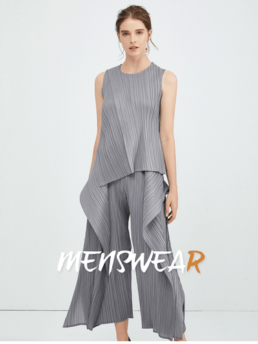 2025 Summer Women's Sleeve Top New Casual Wide Leg Pants Irregular Fashion Sets - Imagen 16 de 35