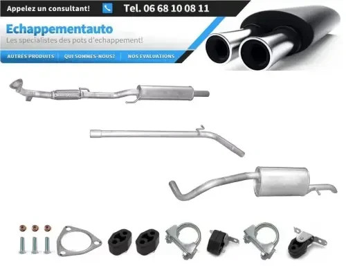 Échappement complet pour VW Polo 1.2 hayon 2009-2014 en acier aluminisé
