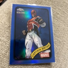 2025 Topps Chrome Marvel #151 Captain Britain Blue REFRACTOR 26/299 📈📈