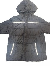 Swiss Tech Black Puffer Jacket for Kids, Size XXL, with Soft Lined Hoodie