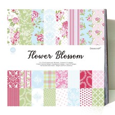 48 sheets 12x12 Scrapbooking Cardstock Decorative Paper Pack - Flower Blossom...