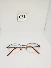 Vintage 1518 218 Cognac 49-20-140 Women's Metal Half Rim Oval Eyeglasses Frames