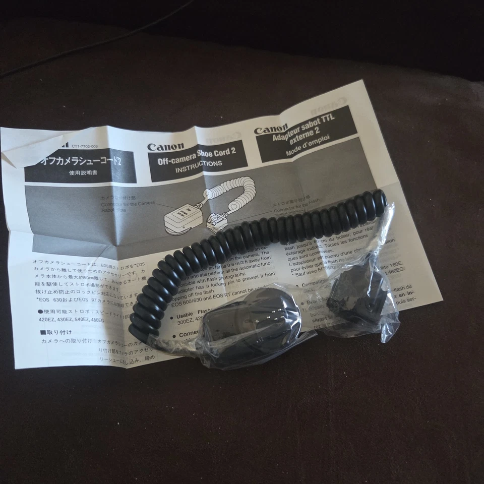 Canon Off-Camera Shoe Cord 2 Made in Japan - Image 4 of 4