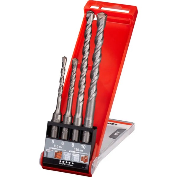 kwb 240400 40Cr-Stahl Hammerbohrer 4Teilig 5 Mm, 6 Mm, 8 Mm, 10 Mm GesamtläNge-image