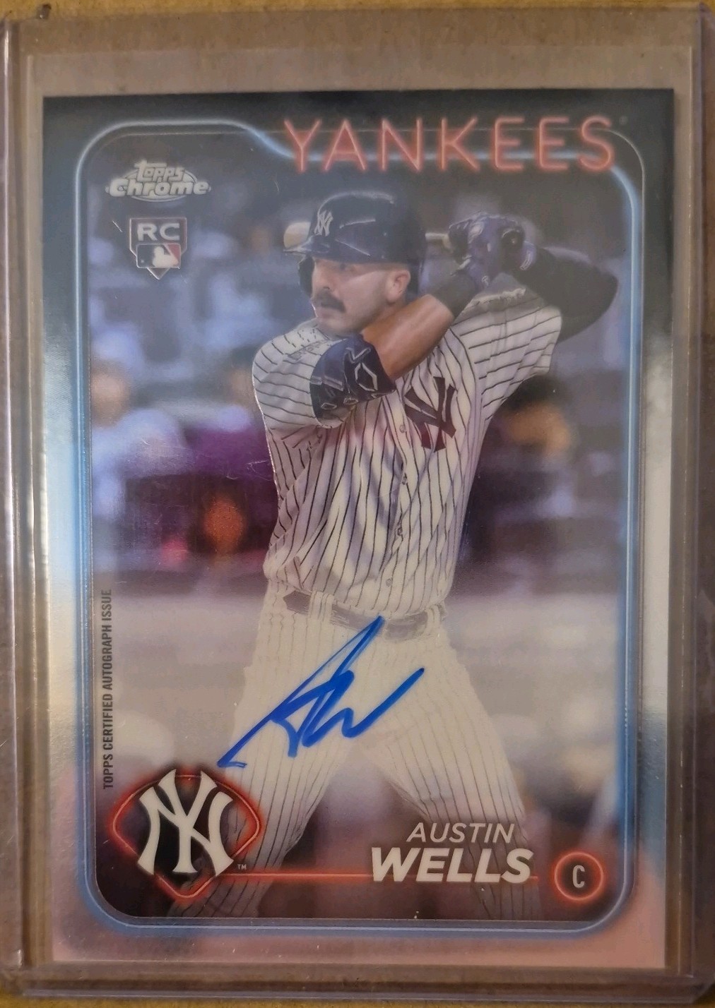 2024 Topps Chrome Austin Wells Rookie RC Auto New York Yankees #RA-AW 