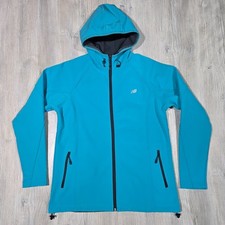 New Balance Hooded Softshell Jacket Fleece Lined Teal Full Zip Women Medium