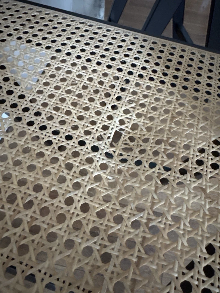 Set of 3 Cane-Rattan  Wood Counter Stools  (1 Slightly Damaged / Repairable) - Image 3 of 3