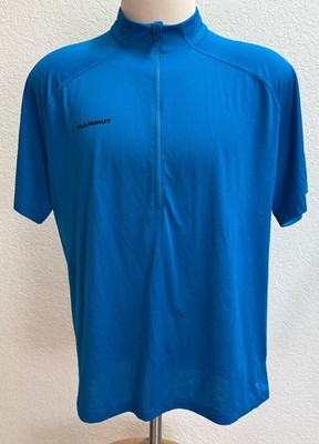 Mammut Ducan FL T-Shirt  Half Zip Short Sleeve Size 2XL Glacier Blue GR3103