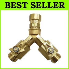 Brass Garden Hose Adapter - Twin Shut Off, Swivel Connector