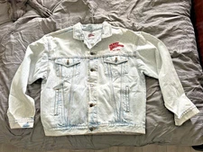 VINTAGE (90's) PLANET HOLLYWOOD New York Stonewashed Denim Jacket Adult XL