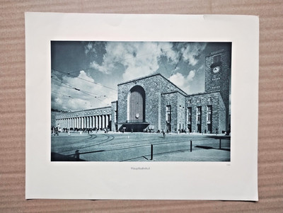 Stuttgarter Hauptbahnhof - antiker Druck - 1930
