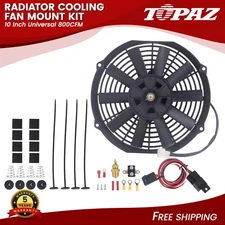 10 Inch Universal 800CFM Electric Radiator Cooling Fan &Thermostat Mount Kit 12V