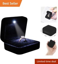 Elegant Velvet LED Jewelry Gift Box for Rings - Perfect for Proposals  Weddings