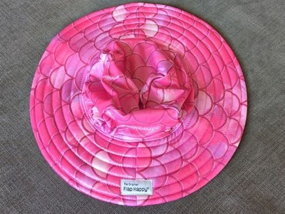 Flap Happy Baby Girls' UPF 50+ Summer Splash Swim Hat Size: Large PINK