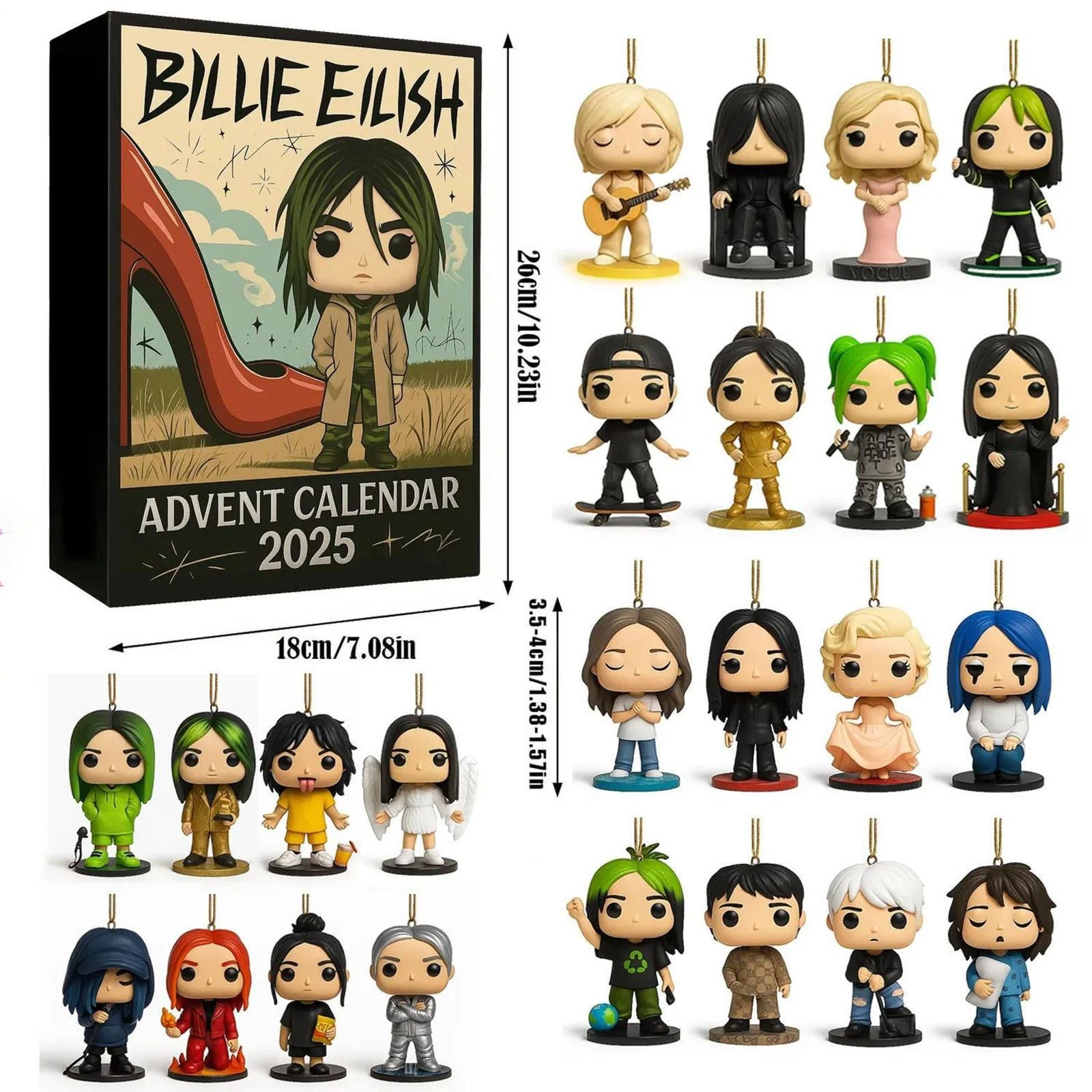 Christmas Countdown Calendar Billie Eilish 10th Anniversary 2D Advent Calendar