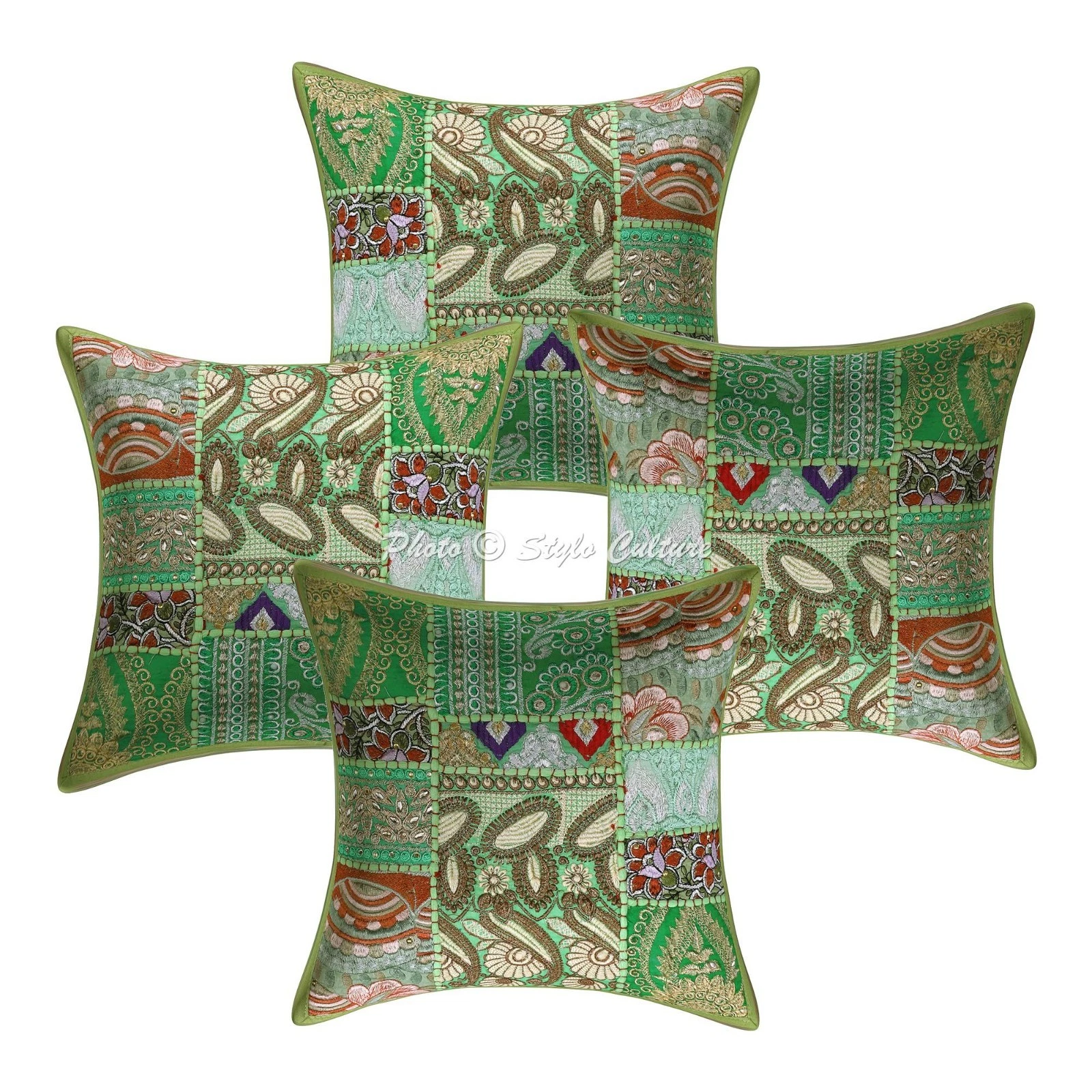 Cotton Vintage Patchwork Throw Pillow Covers Boho Square 30x30 cm Cushion Cover