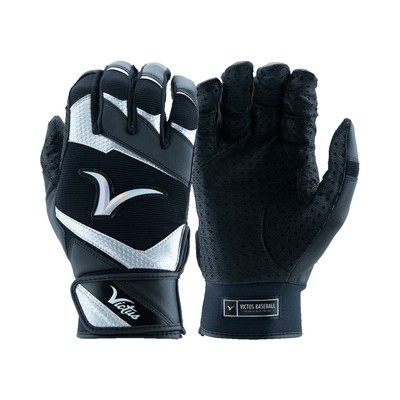 Victus Showtime Adult Baseball/Softball Batting Gloves - Black - Large