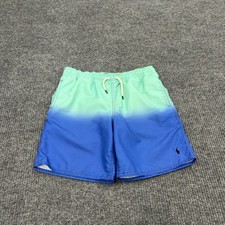 Polo Ralph Lauren Swim Shorts Boy M Blue Green Polyester Ombre Beach Surf Summer