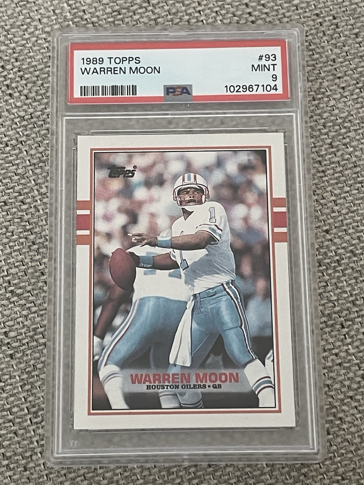 1989 Topps Warren Moon #93 Houston Oilers PSA 9