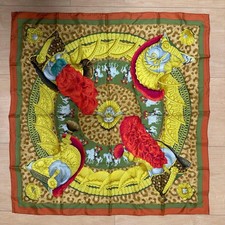 HERMES Carre 90 Silk Scarf Stole CASQUES et PLUMETS Carre 90 Silk Scarf Stole