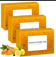  4 Pack Lemon   Turmeric   Kojic Soap Anti Aging, Acne  Dark Spot Corrector