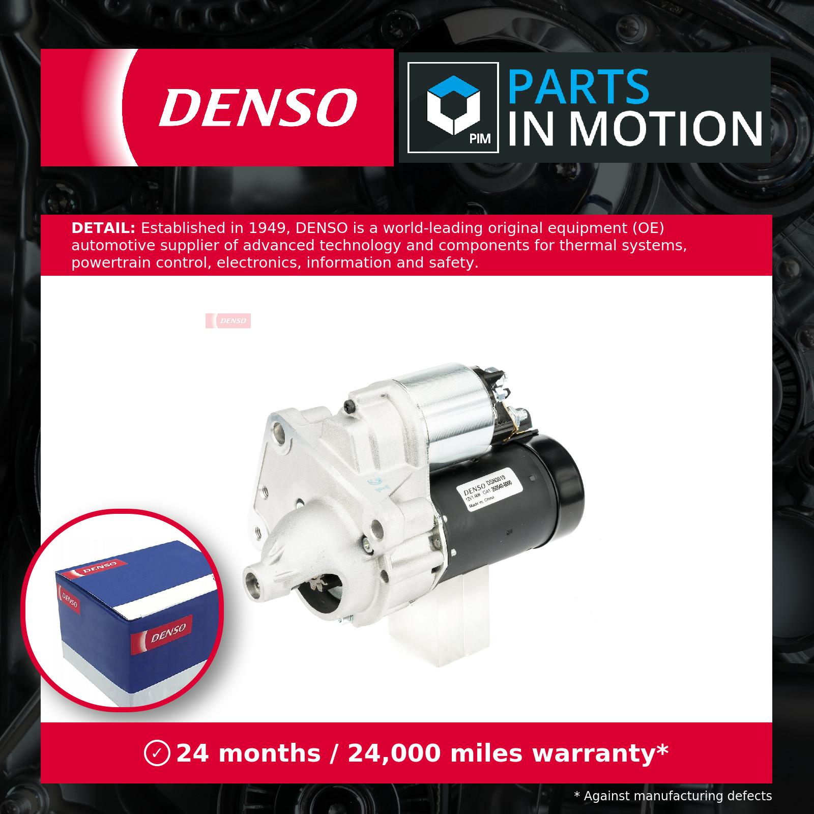 Starter Motor fits PEUGEOT 206 1.4D 09 to 13 Denso 1638115880 5802AZ 5802FG New