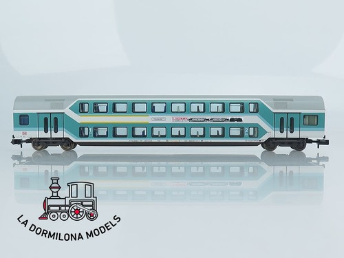 MG1420 Escala N FLEISCHMANN 97 8121 K DOPPELSTOCKWAGEN 2/1 Kl. DABz 751 der DB - - Imagen 4 de 17