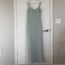 AZAZIE Women's Dress Denice Long Formal Green Chiffon Size A4 NWT