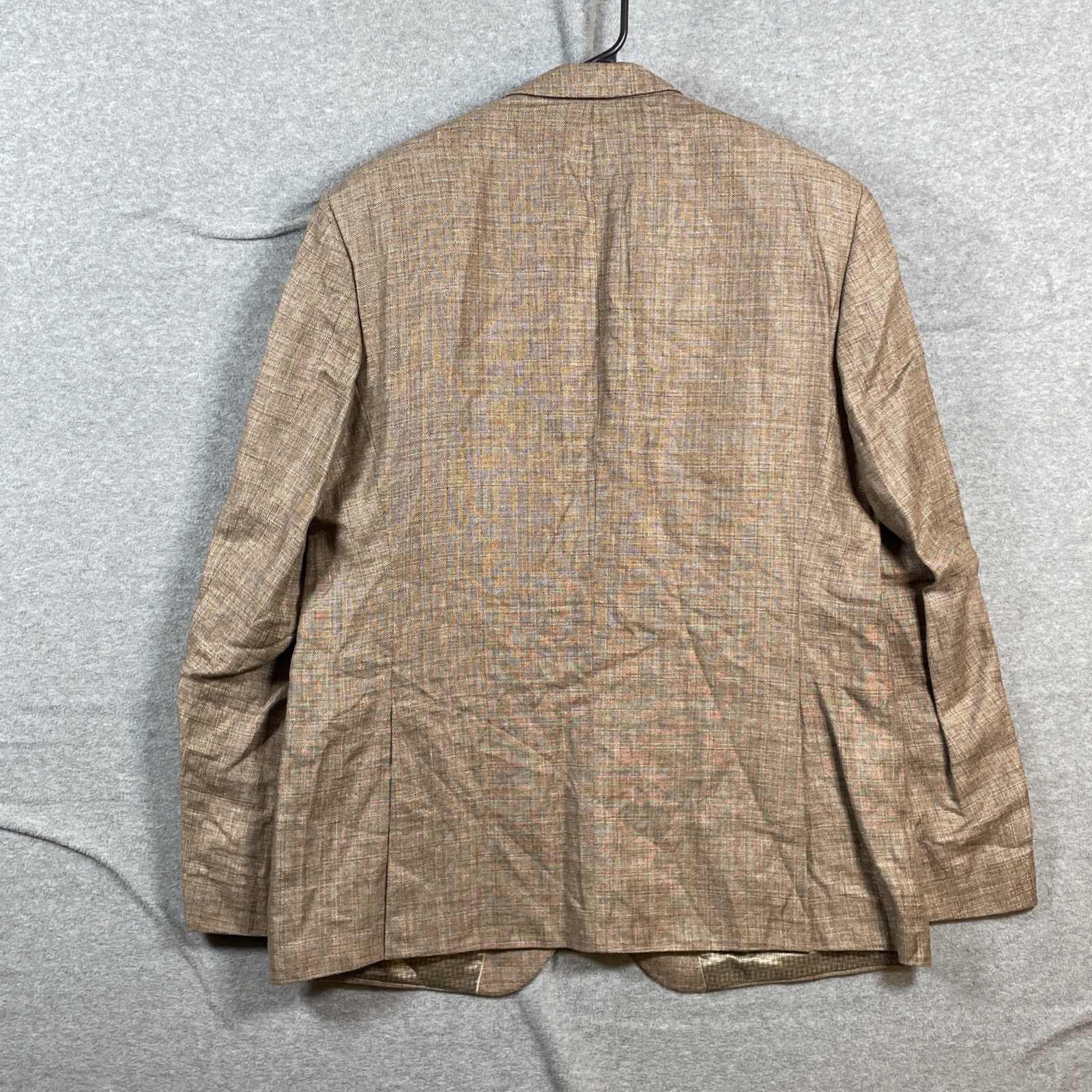 Hugo Boss "THE KEYS12” Mens 56 Tan Check Jacket Sport Coat Blazer Wool/Linen thumbnail 13