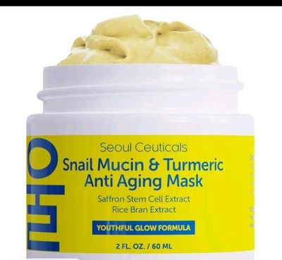 Seoulceuticals Korean Face Mask Skin Care - Snail Mucin Turmeric Mask for Face  