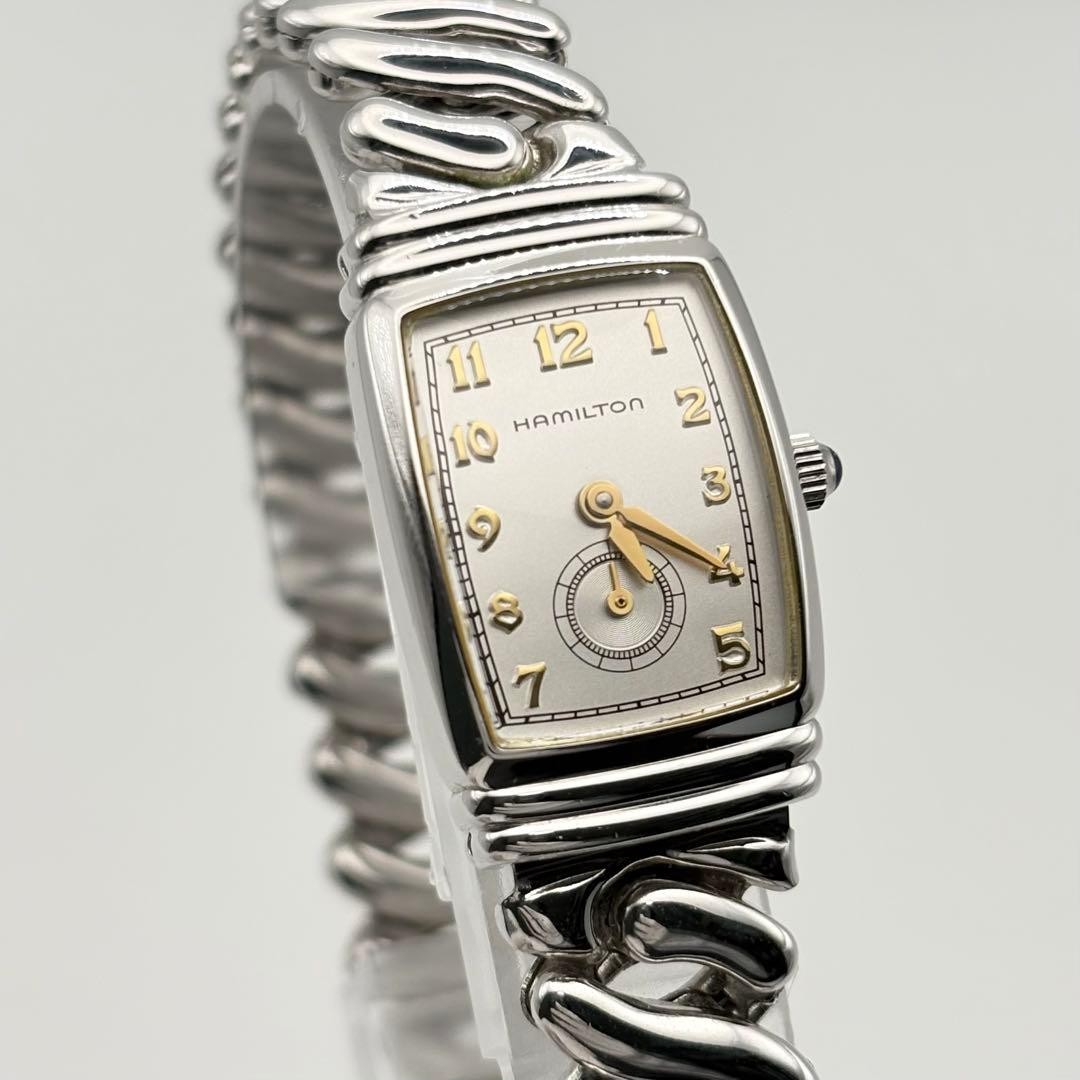 Used HAMILTON Benton Quartz Telescopic Bracelet Silver New Battery Operation image 4