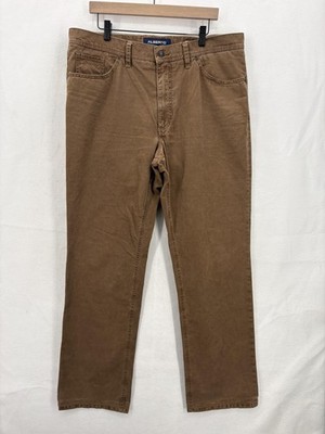 Alberto Tommy Pants Mens 38x34 Brown Comfort Fit Broken Twill Stretch 5-Pocket