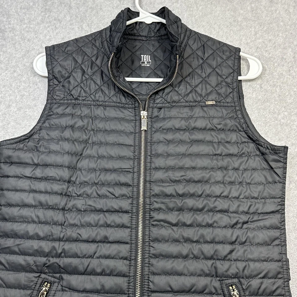Tail Vest Womens Small Black Quilted Lightweight Zip Front Puffer Golf Jacket - Image 4 of 4
