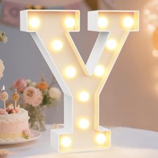 Pooqla LED Marquee Letter Lights Sign, Light Up Alphabet Y, Warm White