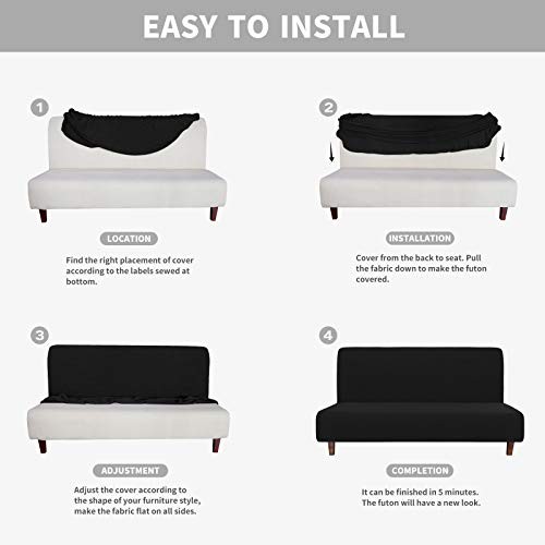 100% Waterproof Futon Cover, Dual Waterproof Couch Cover, Stretch Jacquard - Picture 7 of 8