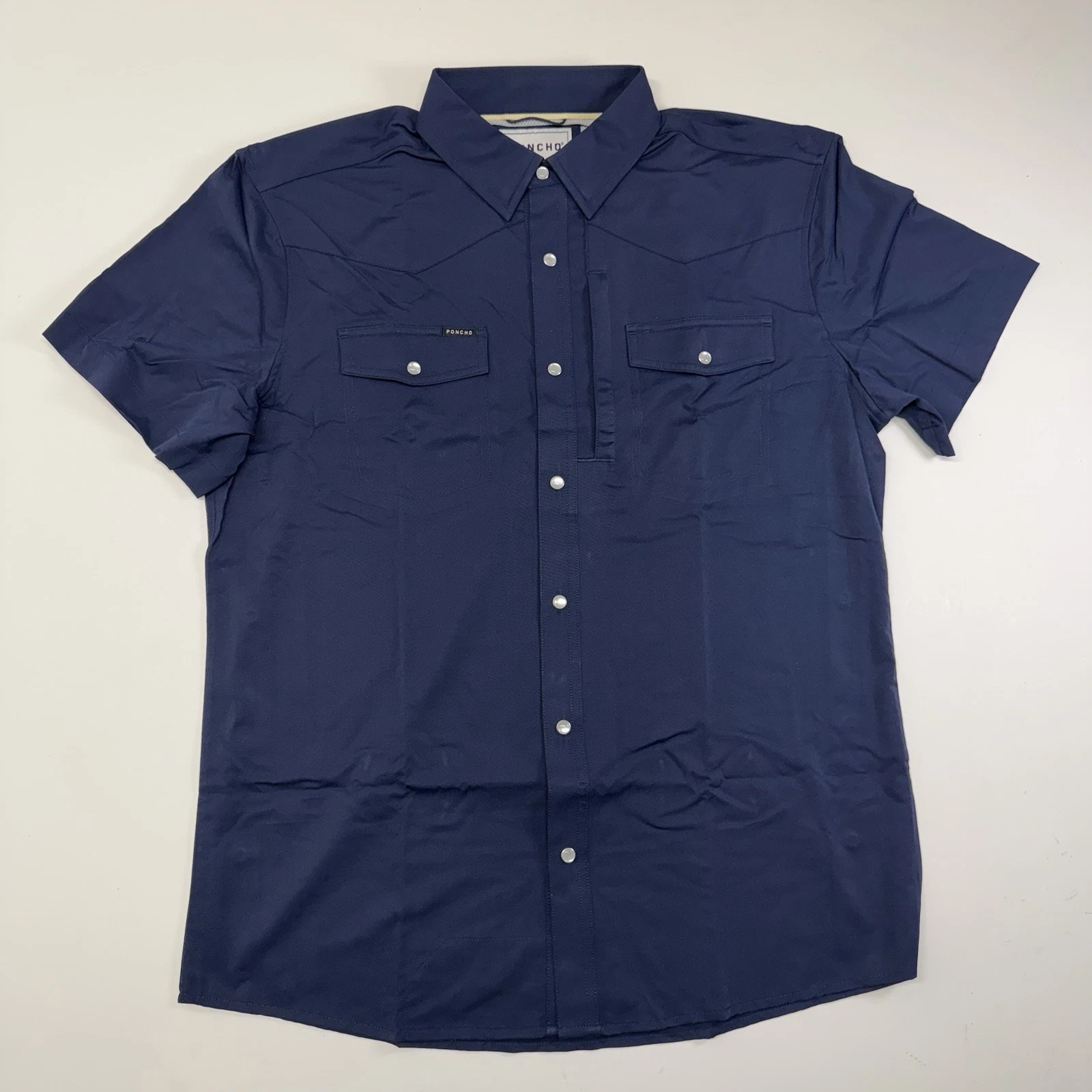 Poncho Men’s Shirt The Del Mar Pearl Snap Short Sleeve Large Slim Fit Blue NWT
Opens in a new window