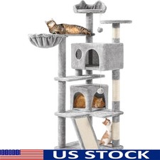 Large Multi-Level Cat Tower W/ Sisal Scratching Posts Cozy Condos  Perches New