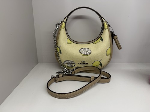 Coach NWT Carmen Mini Crossbody Bag In Lemon Print CAL00