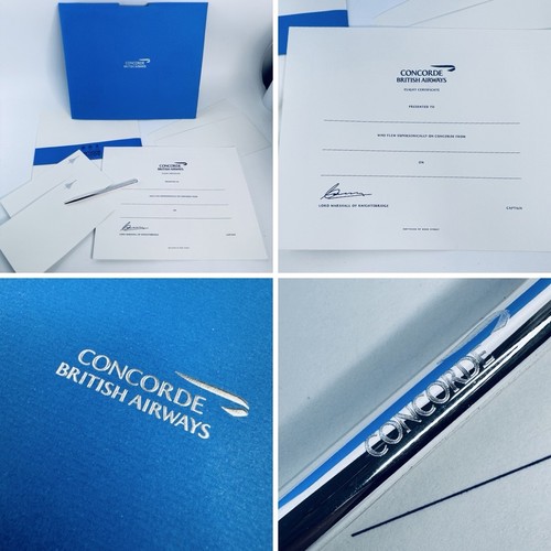 British Airways Concorde Smythson Stationery Set Flight Certificate Pen Folder