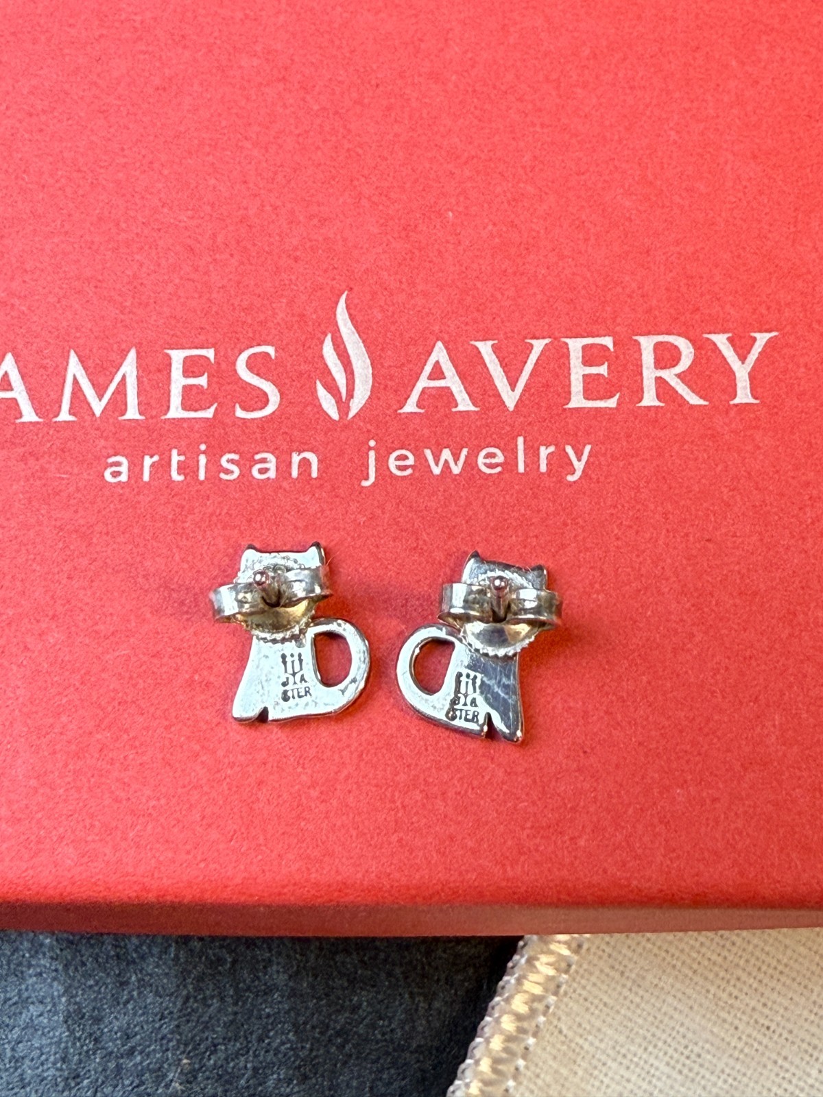 James Avery Cat Kitten Stud Earring Sterling Silv… - image 5