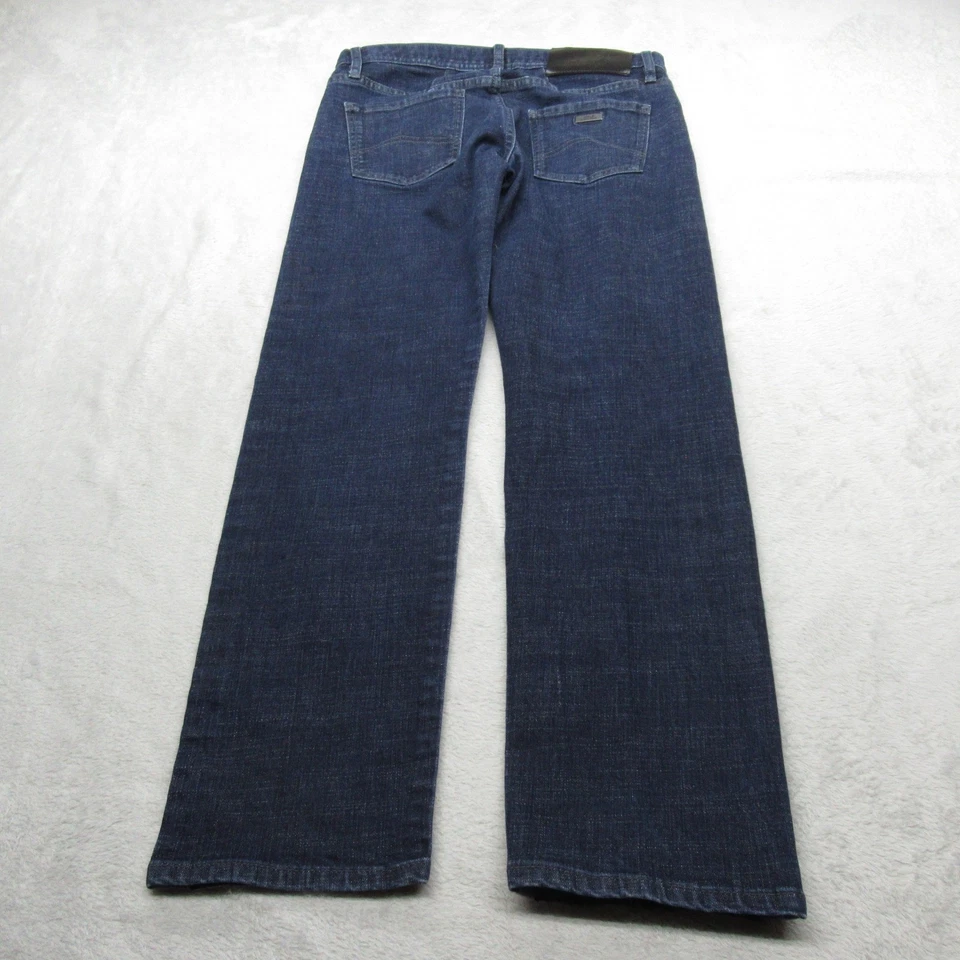 Pantalones de mezclilla Armani Exchange para hombre 30x27 lavado oscuro cremallera mosca 5 bolsillos J16 rectos Foto 3 de 4