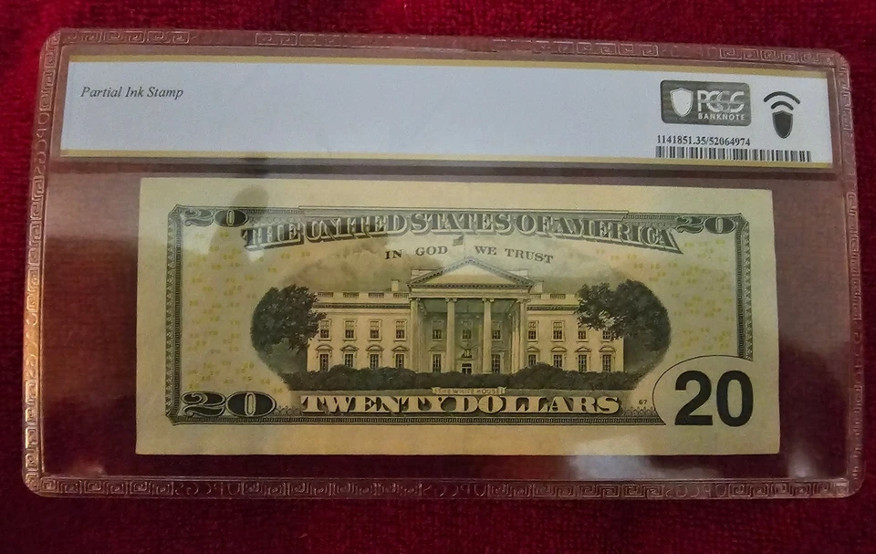 $20 Bill - 2017 - Only one -Partial Ink Stamp- Choice VF 35 - Fish hook face - Image 2 of 4