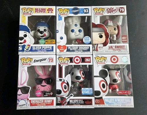 Funko Pop! Ad Icons Exclusive Lot Energizer Bunny, Slush Puppie, Bullseye
