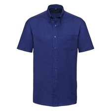 Image of Russell Collection Mens Short Sleeve Easy Care Oxford Shirt FK746