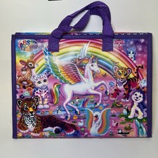 Lisa Frank 2016 Trifold Binder Unicorn Tiger School Art Portfolio Handles 10x13