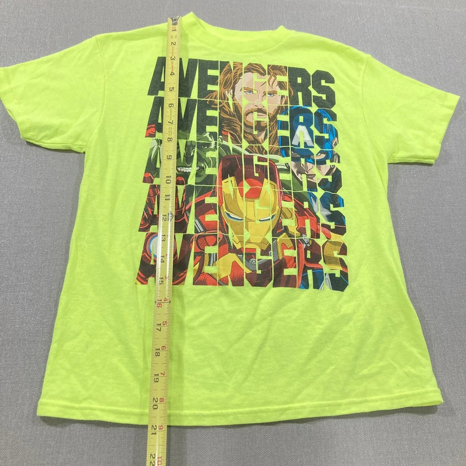 Avengers Age of Ultron Marvel Graphic T-shirt Youth M 8 Boys Neon Green - Изображение 4 из 4