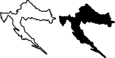 Kroatien Hrvatska Autoaufkleber 2 St. Umriss Auto Aufkleber Sticker Karte Mape 