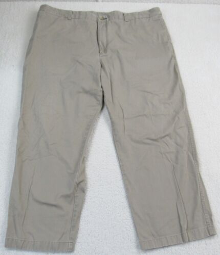 Duluth Trading Pants Mens 44x28 Middle Management Chino Khaki Elastic Waist Flat